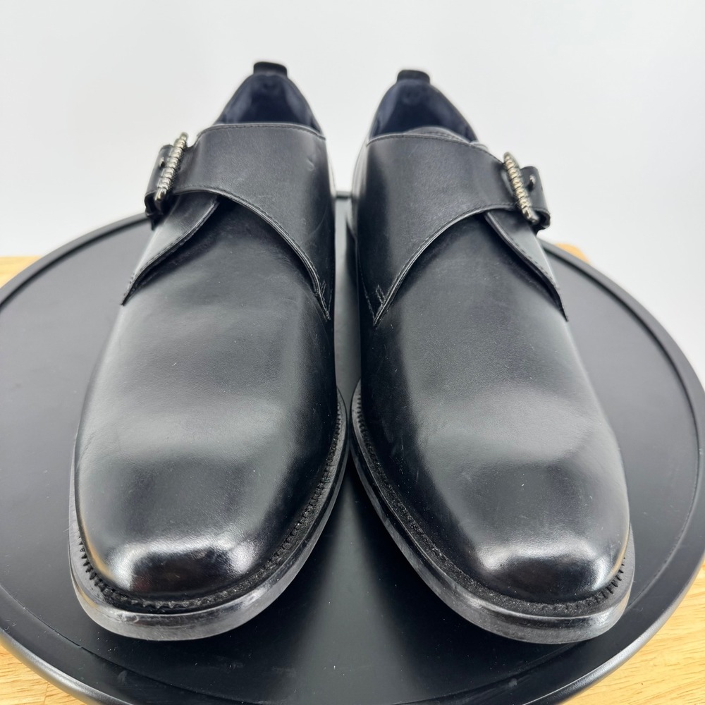 NEW Cole Haan Mens Grand.OS Black Leather Single Monk Strap Dress Shoes Size 12 - Picture 2 of 8